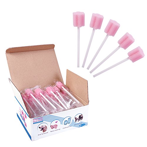 Rancoo-Disposable-Unflavored-Oral-Care-Sponge-Swabs-50-Count-Pink