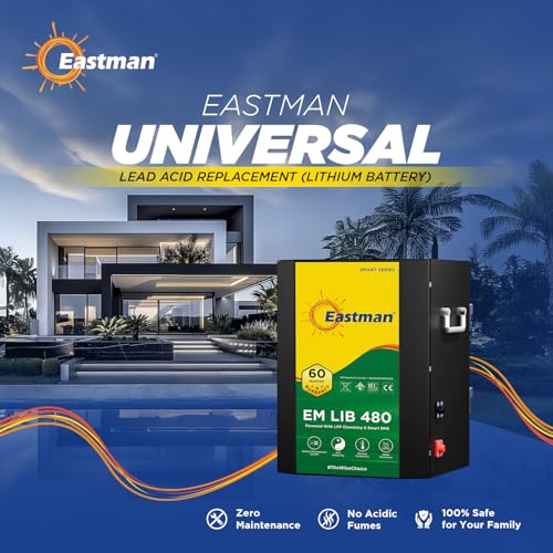 Image of Eastman EM LIB 480 Smart Lithium-Ion Inverter Battery 25.6V 150Ah for Home, Office & Shops | Universal Compatible | Lead Acid Replacement | Zero Maintenance | Fast Charging | 5 Years Warranty