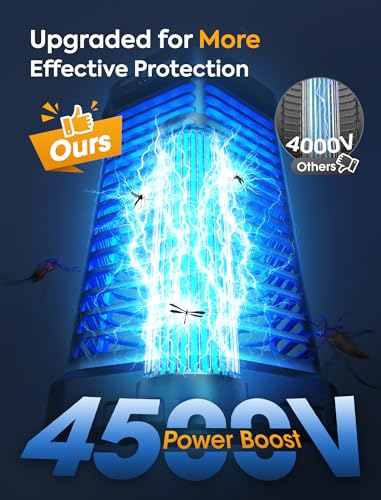 Image of Foldable Solar Bug Zapper, High-Efficiency Mosquito & Fly Zapper, 6000mAh Rechargeable Battery, Solar & USB Charging, 2-in-1 Camping Light for Indoor & Outdoor Use