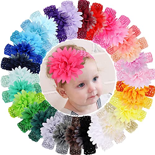 Staila 6 pcs Baby Girls Headbands Chiffon Flower Soft Stretchy Hair