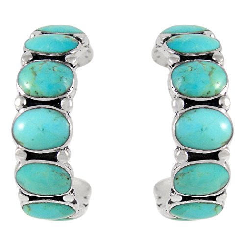 Turquoise Earrings 925 Sterling Silver & Genuine Gemstones (Select style)3