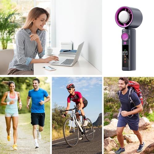 Turbine de refroidissement personnelle pour plage et randonnée pliable LED