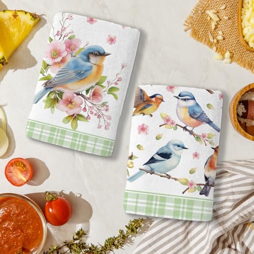 Toallas de cocina para pájaros que llenan de alegría y diseño floral tu hogar, juego de 2 7