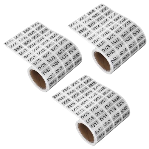 Autocollants numérotés 0001-2000 cobee étanches de 1x2 cm pour la gestion d'inventaire