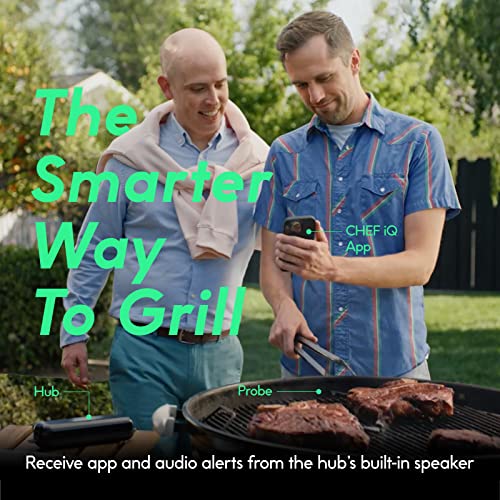 Chef Iq Smart Wireless Meat Thermometer, Unlimited Range, Bluetooth & Wifi Enabled, Digital Cooking Thermometer With Ultra-Thin Probe For Remote Monitoring Of Bbq, Oven, Smoker, Air Fryer, Stove #TOP3