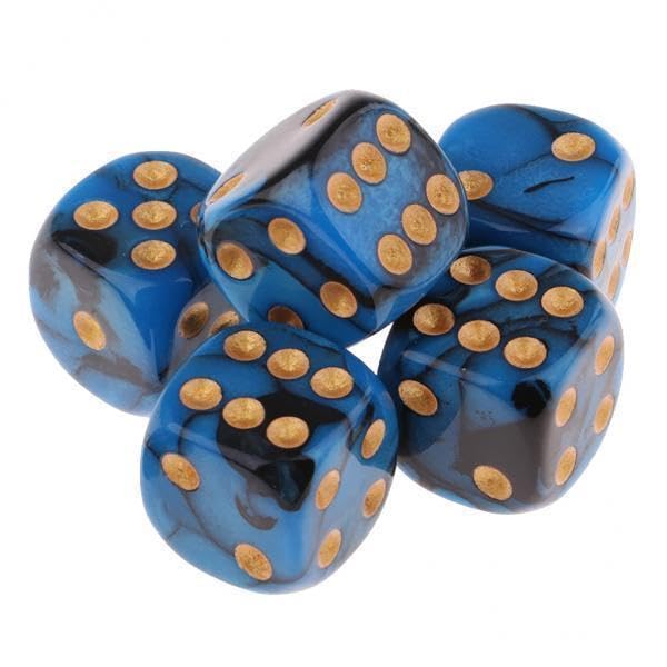 UJEAVETTE Toy 5x5x6-sided Game Dice 16mm Dice for Board Games and Teaching Math Dark Blue Accessories & Dice-picture-27