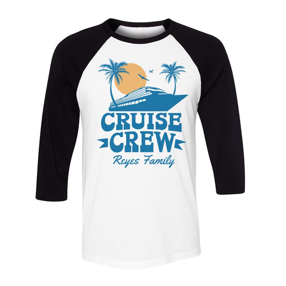Cruise Crew Reyes Family Three-Quarter Raglan Sleeve Baseball Shirt Unisex X-Large White/Black
