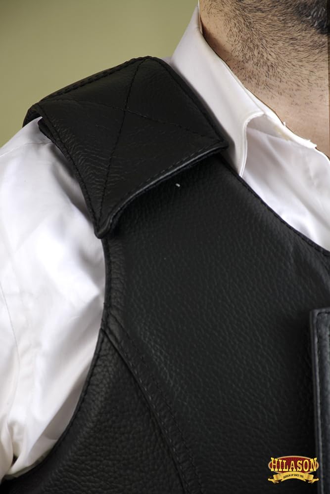 Gilet De Sécurité HILASON équitation Rodéo Taureau - Protection Dos Cuir