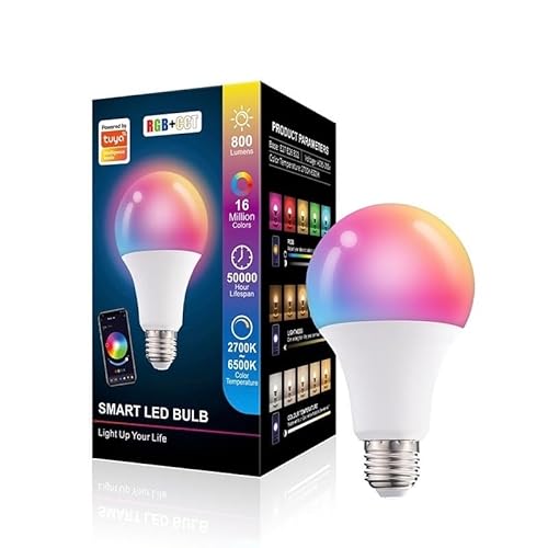 INFI NATE Smart LED Light Bulb, E27 Base, WiFi, 16 Million Colours, Dimmable, Scheduling, Energy Saving, Warm/Cool White, Music Sync, Voice Control, Works with Alexa and Google Assistant