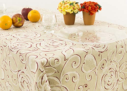 BIANCHERIAWEB Nappe de Cuisine et Salon Motif Amelie Rouge, fabriquée en Italie, Nappe de Table en Tissu miros, 90 x 90 cm Cover