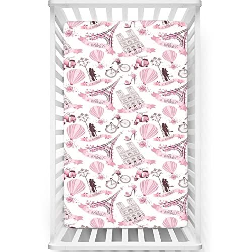 Paris Themed Fitted Crib Sheet,Standard Crib...