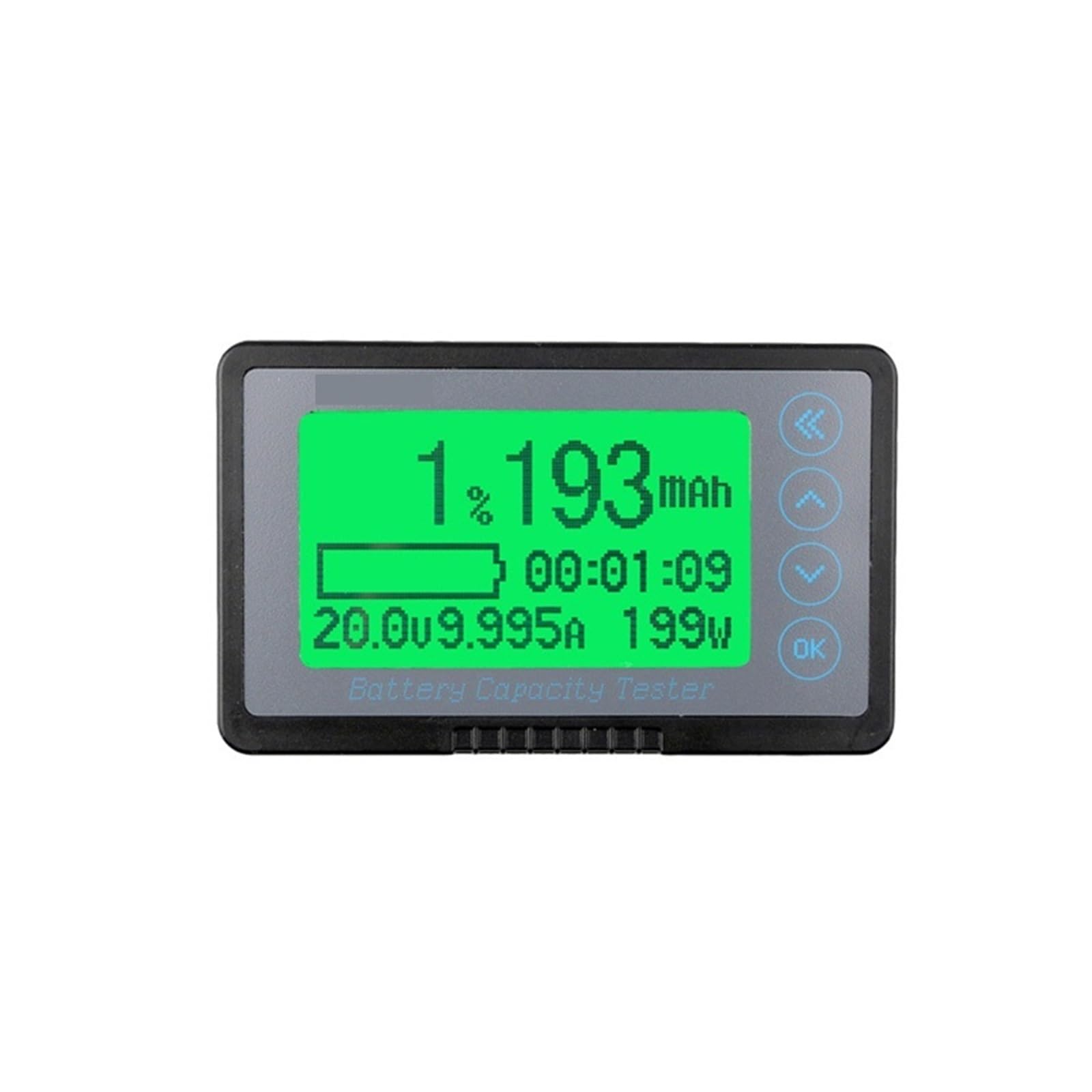 Pantalla Grande 50A Probador de Capacidad batería Coulomb Medidor CC dedicada for RV/Coche eléctrico Lecturas Claras