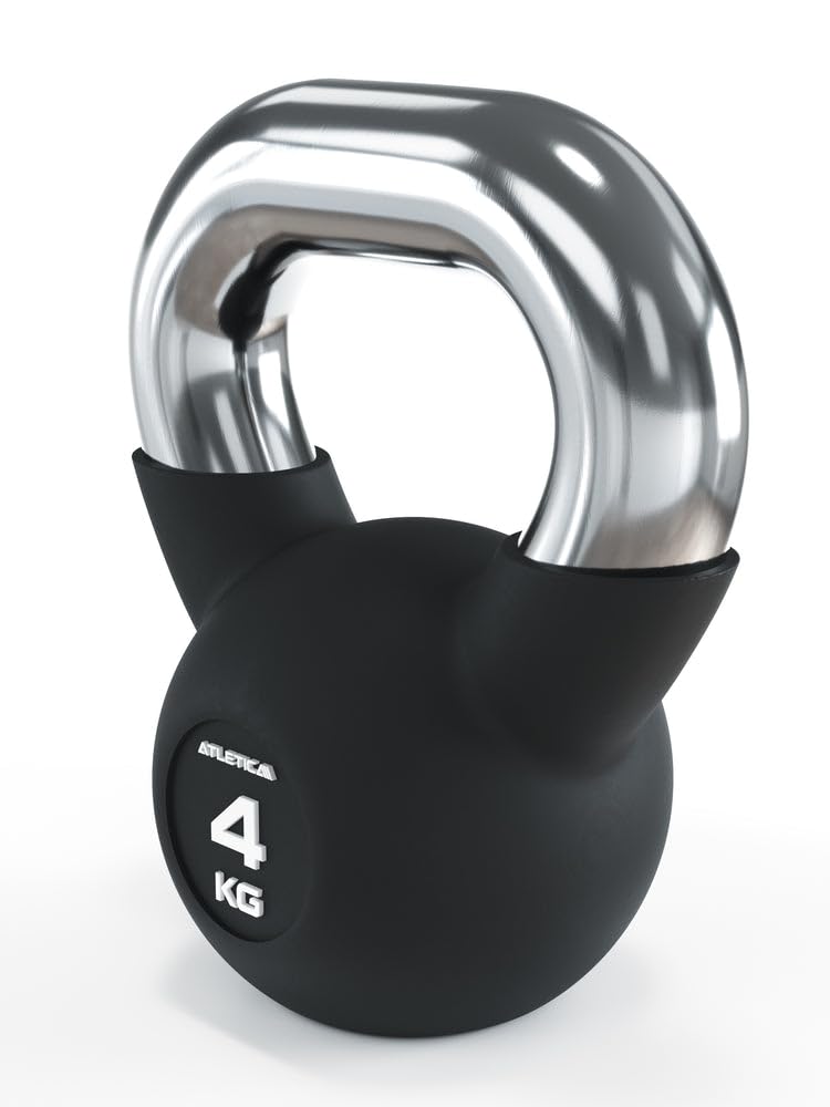 ATLETICA Kettlebells | 4-32 kg | gumowane hantle kulowe z chromowanym uchwytem | wysokiej jakości stop stali | jakość studyjna | funkcjonalny trening całego ciała, waga 28 kg