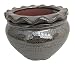 Round Pie Rim Self Watering Ceramic Pot - Pearl Green - 6 1/4" x 4 1/2"-#32495