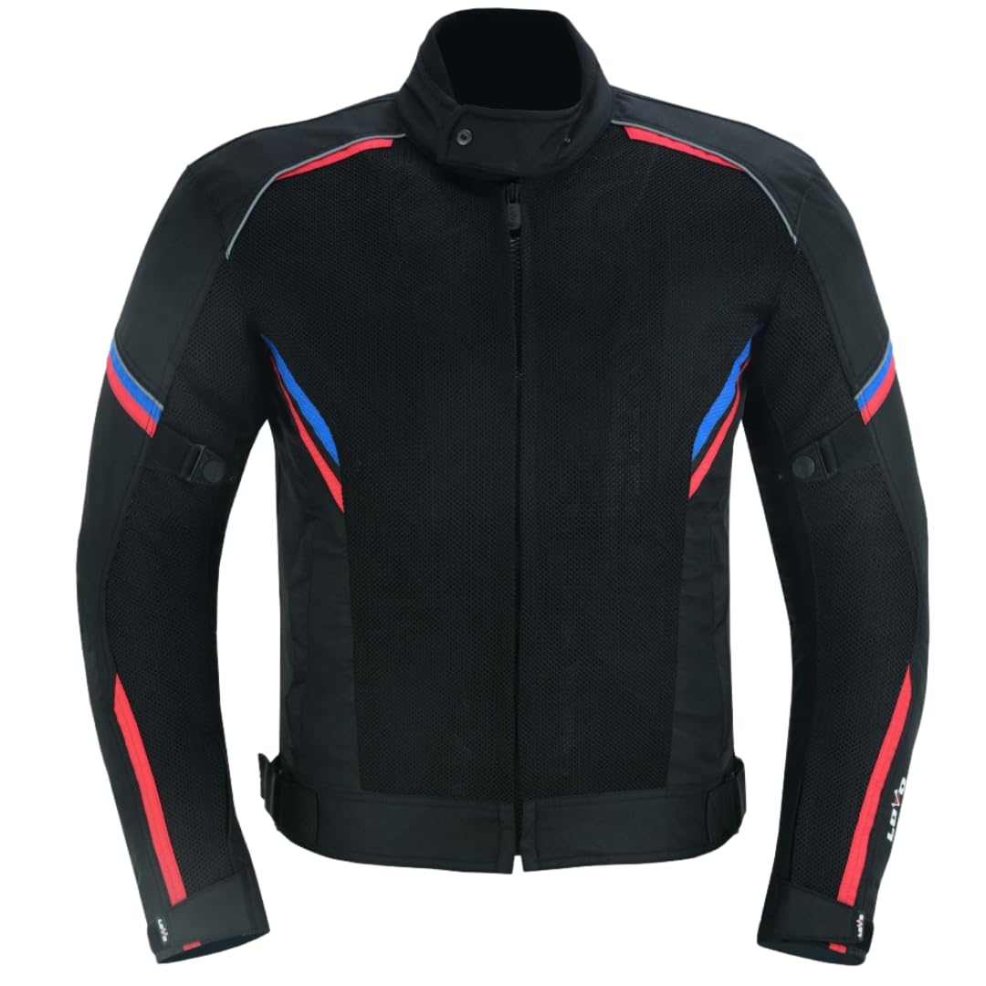 LOVO - Chaqueta Perforada Tricapa de Verano para Moto Hombre - Chaqueta Moto Hombre Verano Transpirable y Ligera - Chaqueta Moto Verano Hombre con Protecciones Homologadas - Alta Resistencia