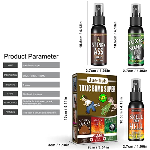 A Aifamy 3P Fart Spray Extra Strong 30Ml Potent Stink Spray Non Toxic Fart Bomb Prank Stuff Hilarious Gag Gifts For Adults Or Kids #TOP1