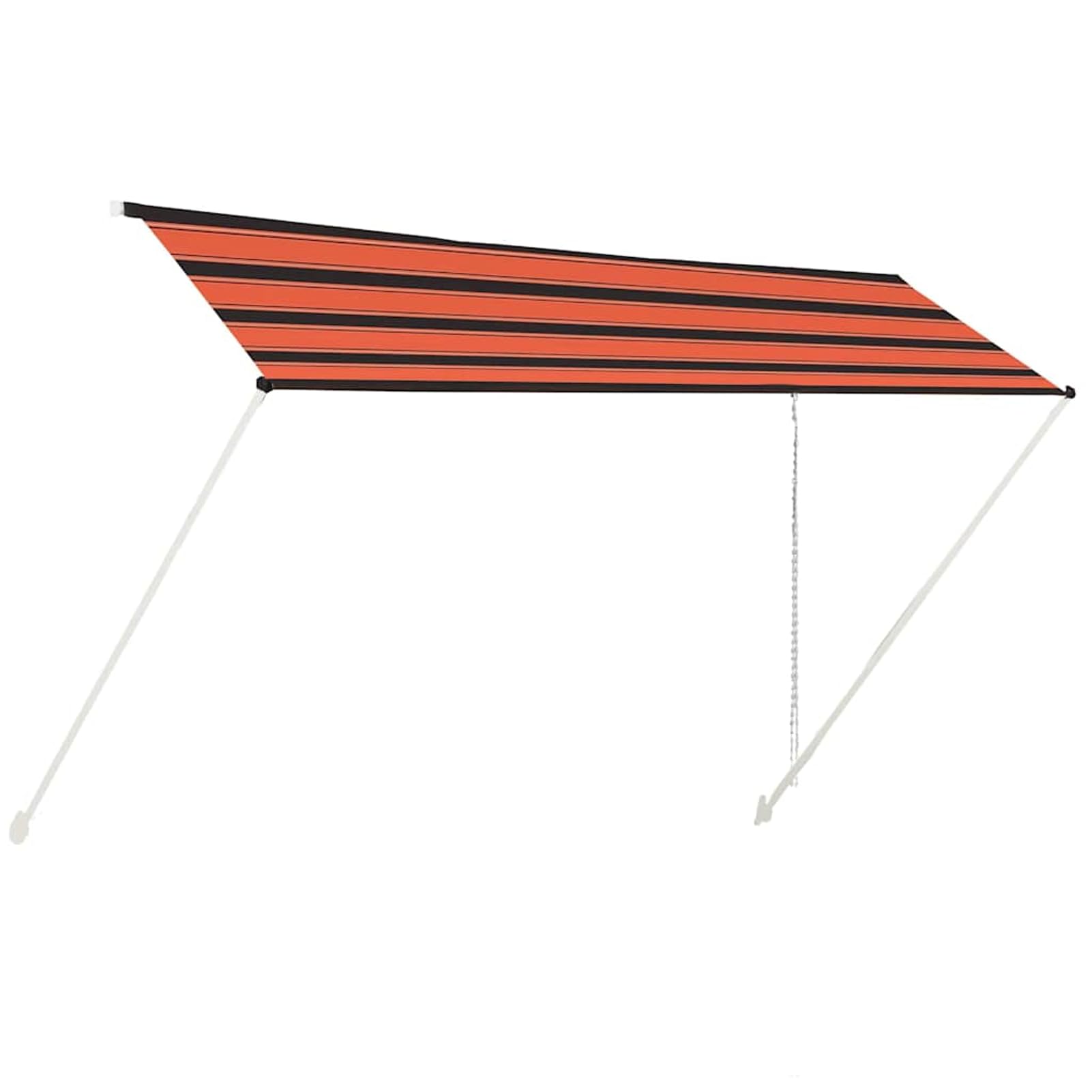 Wysuwana markiza balkonowa, bez wiercenia, z korbą ręczną, aluminiowa markiza odporna na promieniowanie UV, z regulacją wysokości i wodą, 400 x 150 cm, pomarańczowa i brązowa, ochrona przed