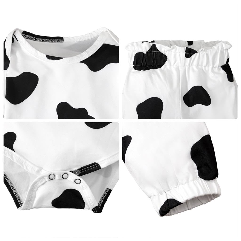 Lito Angels Disfraz de Vaca para Bebé Niños Niñas Body Mono Mamelucos Onesie con pantalones y Sombrero Talla 6-24 meses