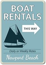 Boat Rentals Sign, Custom Beach Location Name This Way Arrow Decor, Sailboat Beach Lover Aluminum Sign - 8" x 12"