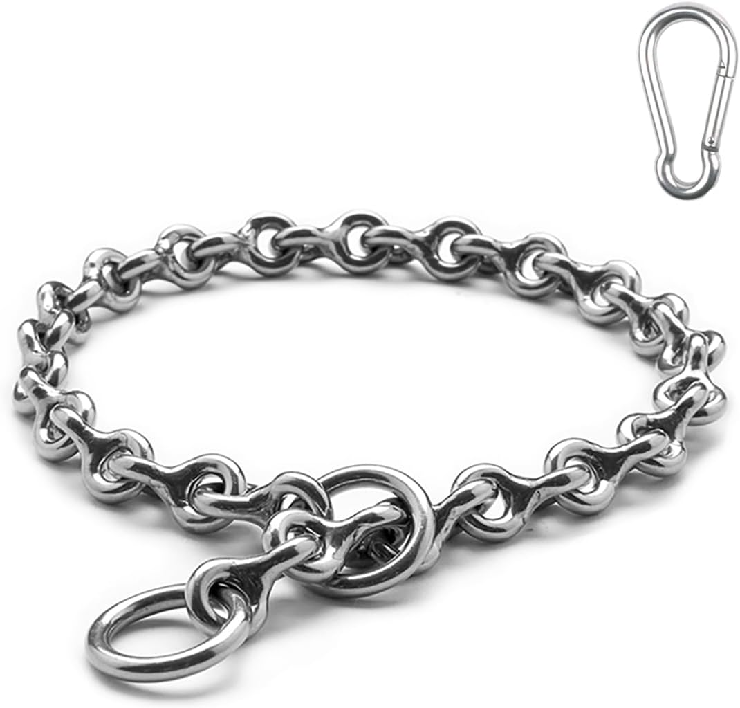 Dog Choke Collar with Slip P - Chain, Heavy - Duty Metal Training Choke Collar, keel - Shaped Dog Training Chain, (3X-Large：28in x 5mm(Neck max 26in))
