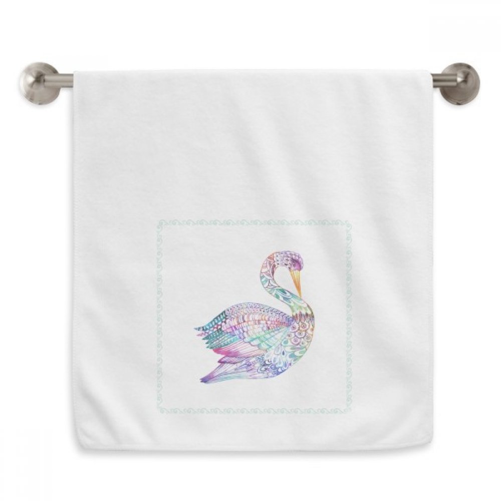Serviette oiseau coloré aquarelle 13x29 pouces serviette de toilette blanche