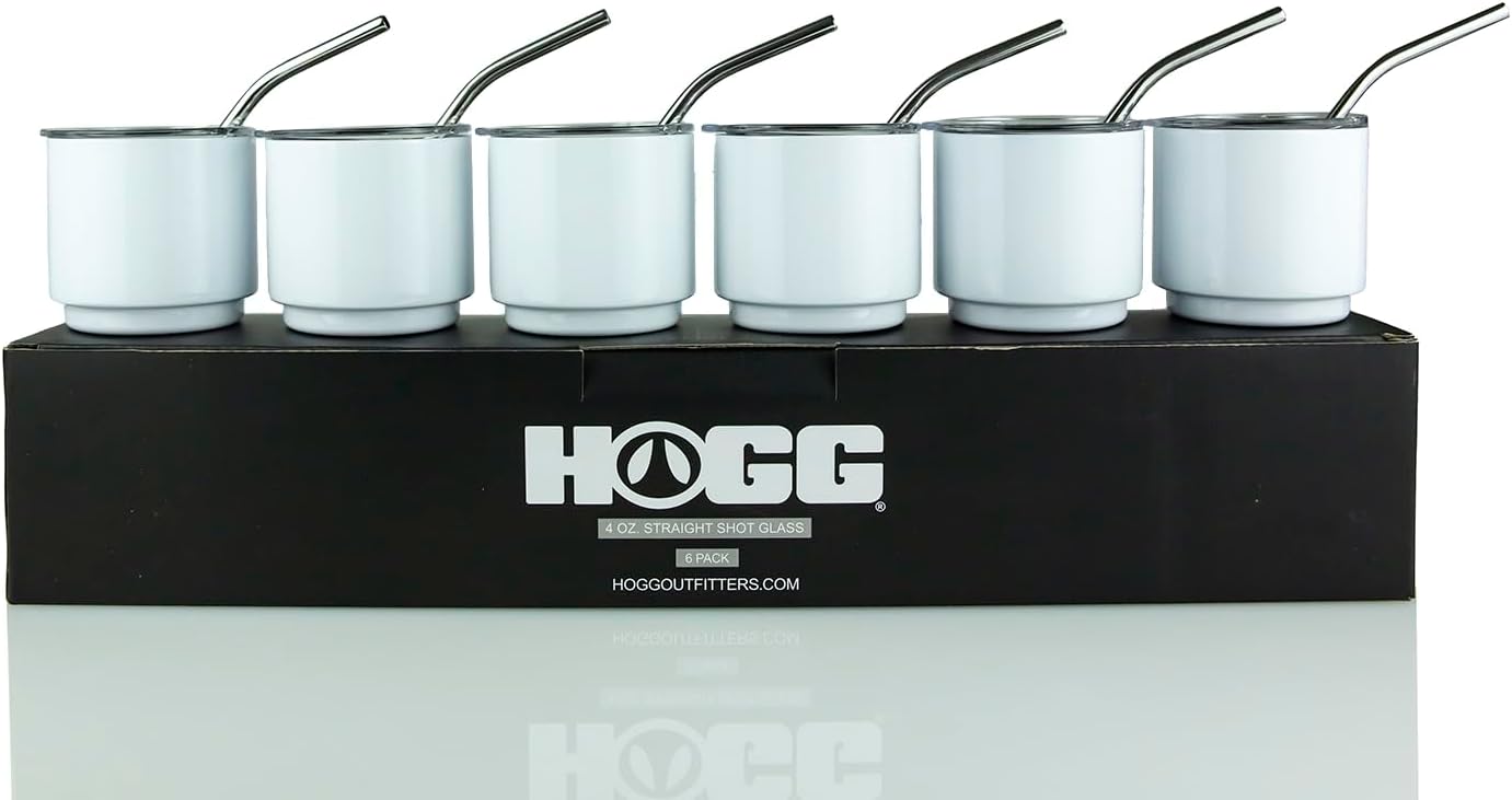 Hogg 4oz Sublimatable Tumbler Shot Glasses with lid and