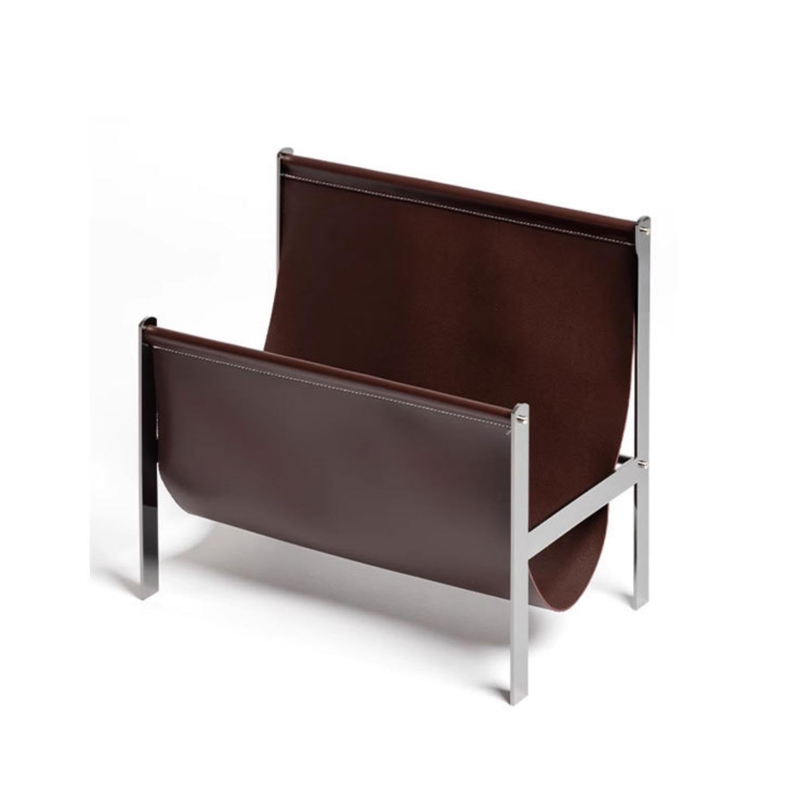 Magazine Rack with Leather Strap Lowperiodical Rack Rack with Metal Frame Compact for Readers, Living Room, Bedroom, Reading Corner-picture-24