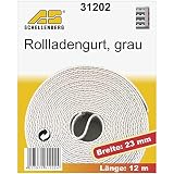 Schellenberg 31202 Rolladengurt Maxi 23 mm Breit 12 m Lang, Rollladengurt einfach austauschen, Grau