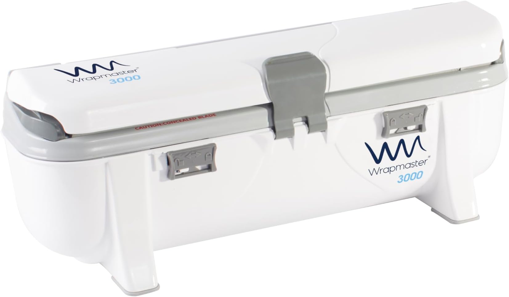 We Can Source It Ltd - Wrapmaster 3000 12 inch Cling Film Dispenser - Foil Cutter Box with Pull, Press and Release Mechanism - Refillable, Easy Clean and Safe Kitchen Film Cutter