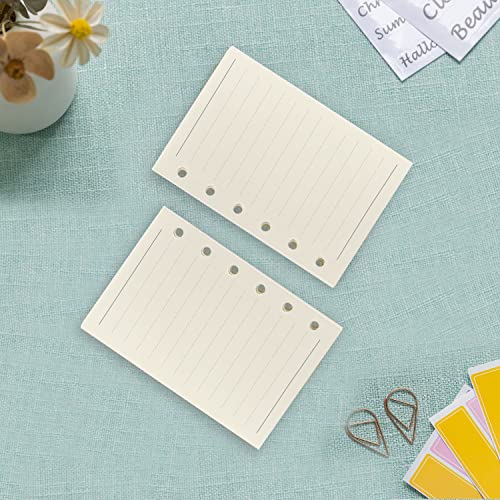 A7 Planner Refill, A7 Agenda Refill Paper Rulled Line For 6 Rings Filofax , Personal Mini Journal Inserts, 6 Holes/100Gsm,Pocket Size 4.84 X 3.23'', Harphia #TOP6