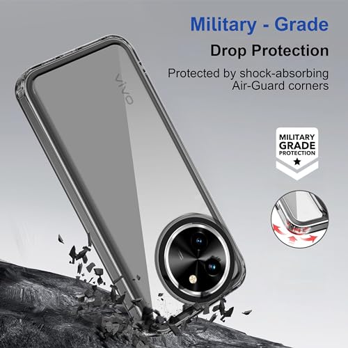 Image of Zapcase Back Case Cover for Vivo Y200i 5G | Compatible for Vivo Y200i 5G Back Cover | Case Cover with Camera Protection | (TPU + PC | Translucent Black)