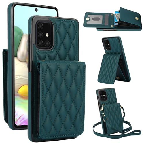 Étui portefeuille Samsung A51 4G avec protège-écran verre trempé et porte-cartes amovible