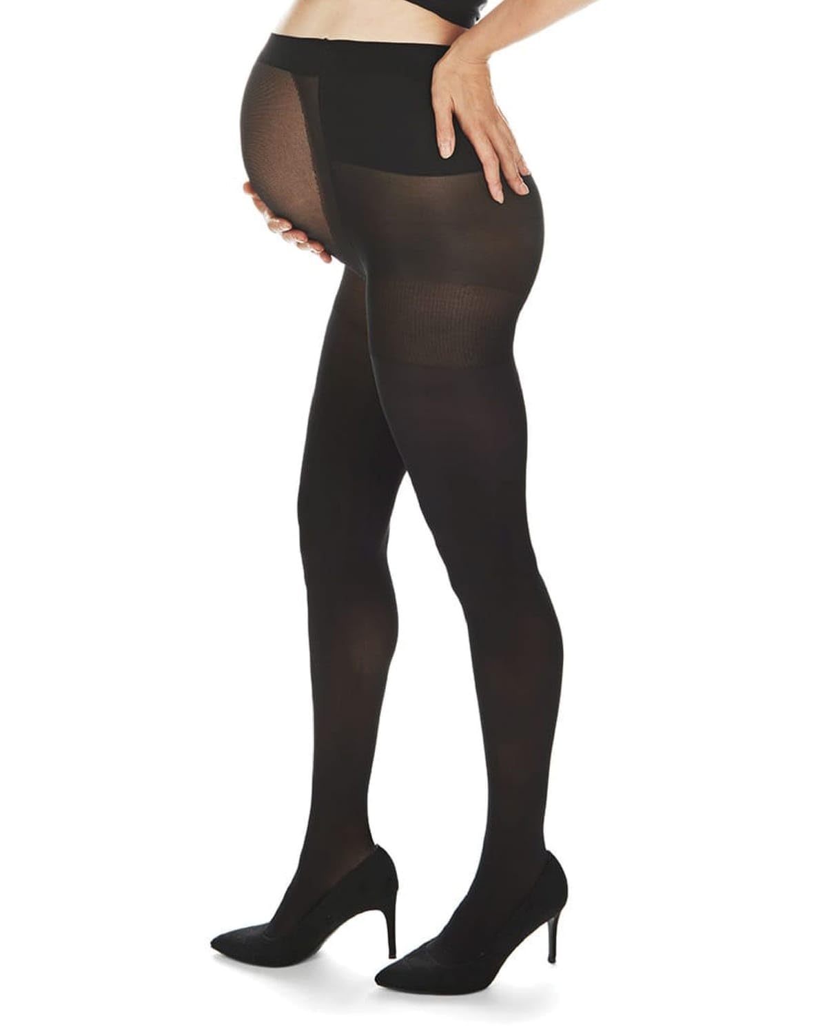 MeMoi Microfiber Opaque Maternity Tights, 60 Denier Comfortable and Roomier Maternity Shapewear - Sizes Small to Q2