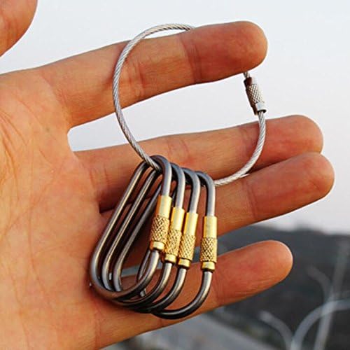 5pcs MINI Titanium Locking Carabiner, Perfect D-Ring for Outdoor and Indoor Use - Image 7