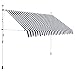 Produktbild Festnight- Canopies Beschattung Outdoor Schatten Tuch Retractable Hand Betrieben 300 cm Blau/Weiß Gestreift