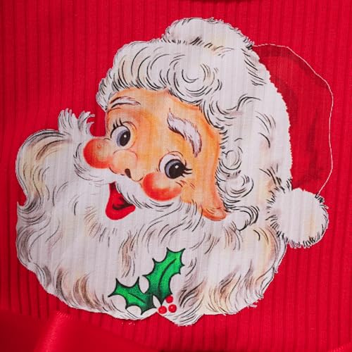 Girls Long Sleeve Christmas Dress Fall Formal Party Holiday Ruffle Ribbed Knit Dresses with Belt 3-7 Y3