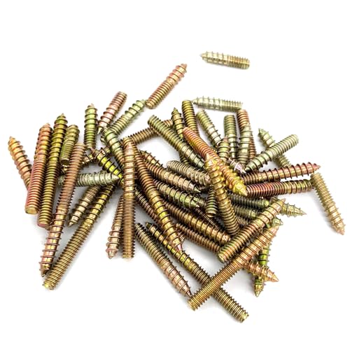 Image of 50 Pack Assorted Hanger Bolts Kit - 5 Sizes (5 /32-32 inch, 8 /5, 3 /4, 1, 1-1 /4, 1-1 /2 inch) - Double Headed Bolts, Wood Dowel Screws