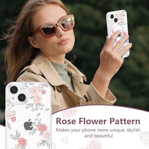 Coque iPhone 14 antichoc fine et robuste transparente motif fleurs