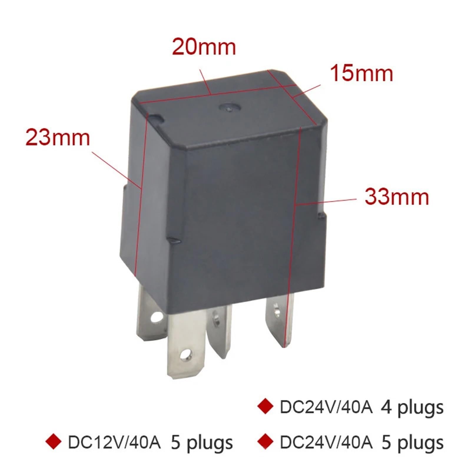 1PC Automotive przekaźnik 40 A 12 V/24 V 4 piny 5-pinowy mały wodoszczelny przekaźnik oświetleniowy kontroler (12 V 5 pin)