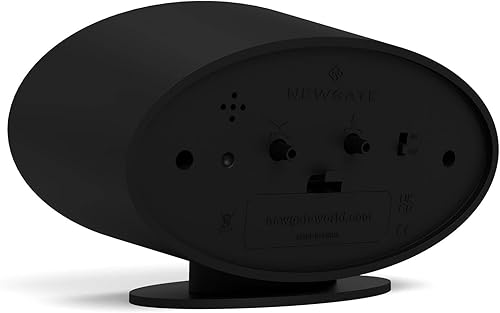 Miniatura 7 de NEWGATE Ronnie - Reloj despertador, diseño retro ovalado, acabado de goma suave negro, ideal para mesita de noche, escritorio o estante, accesorio