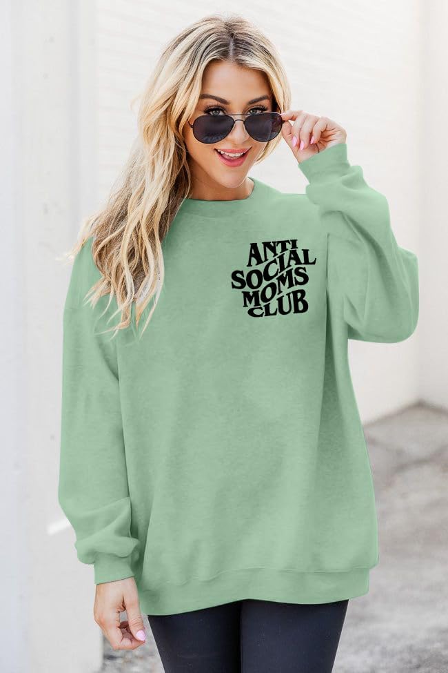 LOTUCY Crewneck Mama Sweatshirt Women Round Neck Casual Oversized Pullover Hoodies Long Sleeve Blouse Tops - Image 4