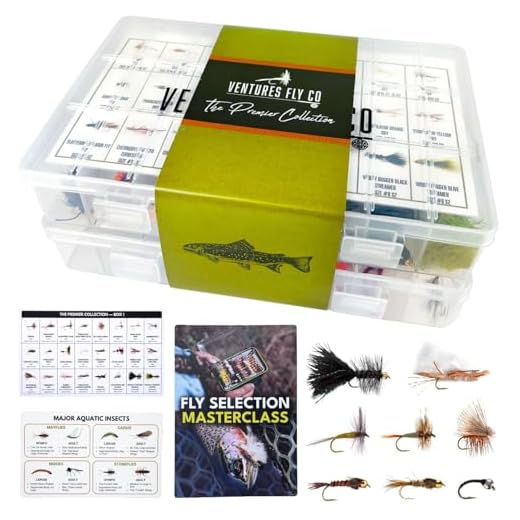 Ventures Fly Co. | 122 Premium Hand Tied Fly Fishing Flies Assortment | Two Fly Boxes Included | Dry, Wet, Nymphs, Streamers, Wooly Buggers, Terrestrials | Trout, Bass Lure Set, Kit, Gift