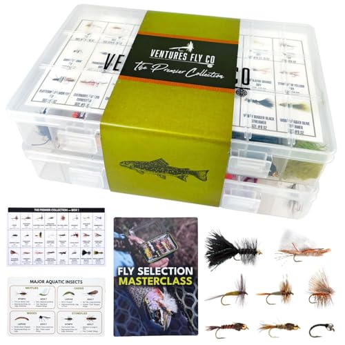 Ventures Fly Co. | 122 Premium Hand Tied Fly Fishing Flies Assortment...
