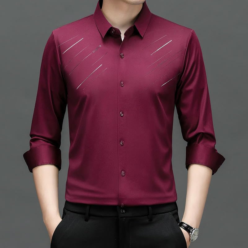 Chemise élastique homme manches longues style coréen décontractée chic - 6
