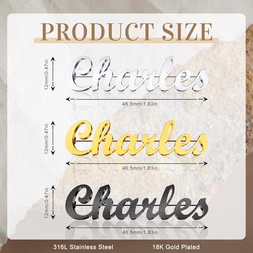 Custom Lapel Pin for Women Men - Name Brooch Pin Personalized Stainless Steel for Wedding Business Party - Gold/Silver/Black Customized Jewelry Gifts2