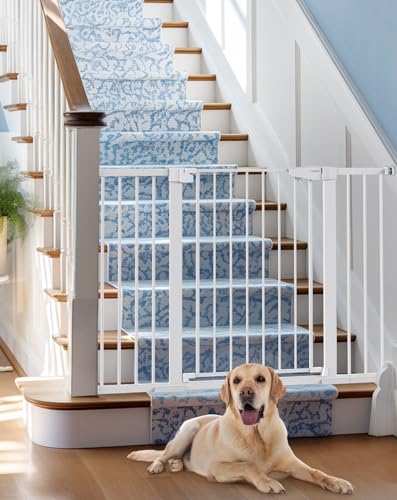 Image of Cumbor 36" Extra Tall 50" Wide Baby Gate, Safety Dog Gate for Stairs, Gloss White