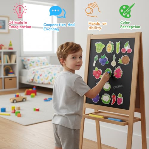 Image of PATPAT 43 Pcs Fruit Fridge Set, Spelling Learning Activity for Kids 3-5