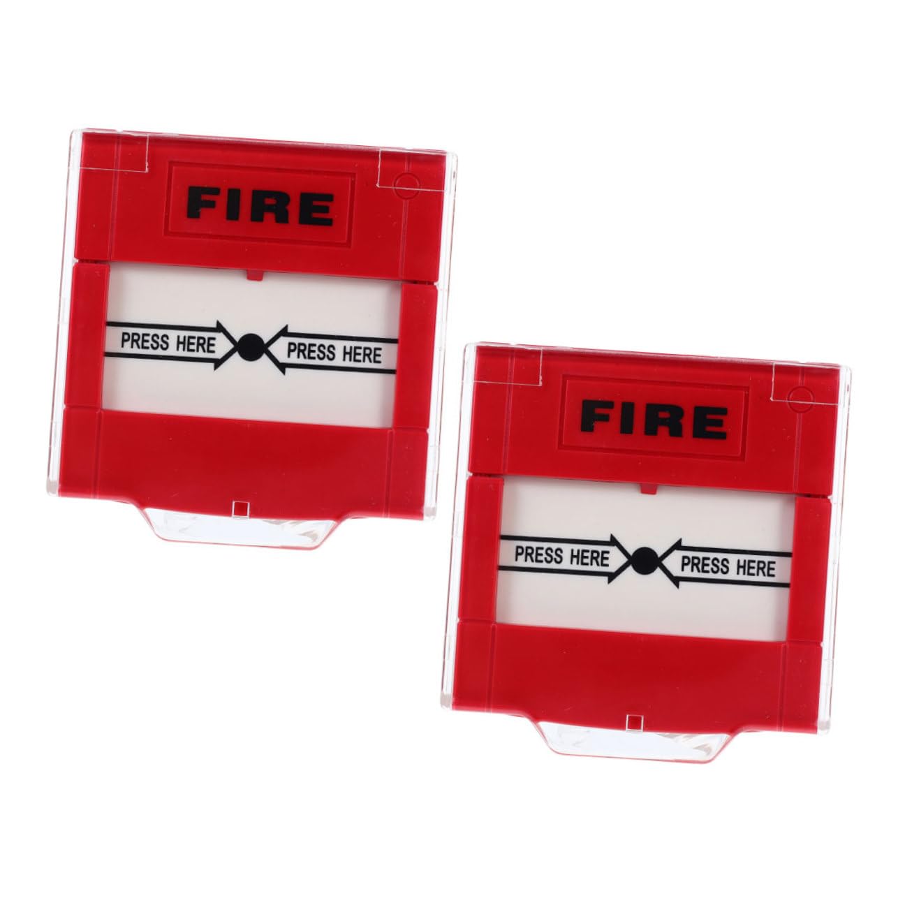 Botón de Emergencia Rojo para Punto de Llamada de Incendio Reinicio Manual, Diseño de Respuesta Rápida y Plástico Resistente, Paquete de 2 Unidades para Espacios Públicos