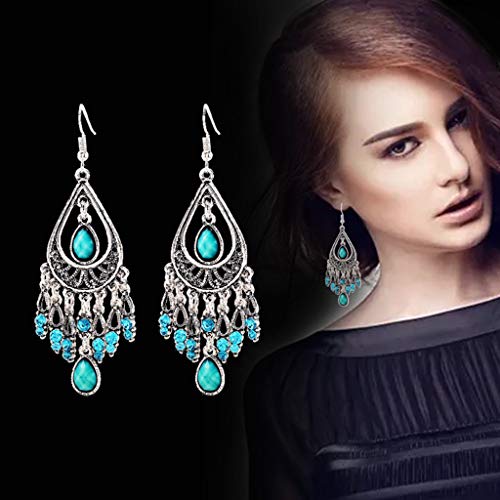 UKD Orecchini pendenti da donna, in cristallo di