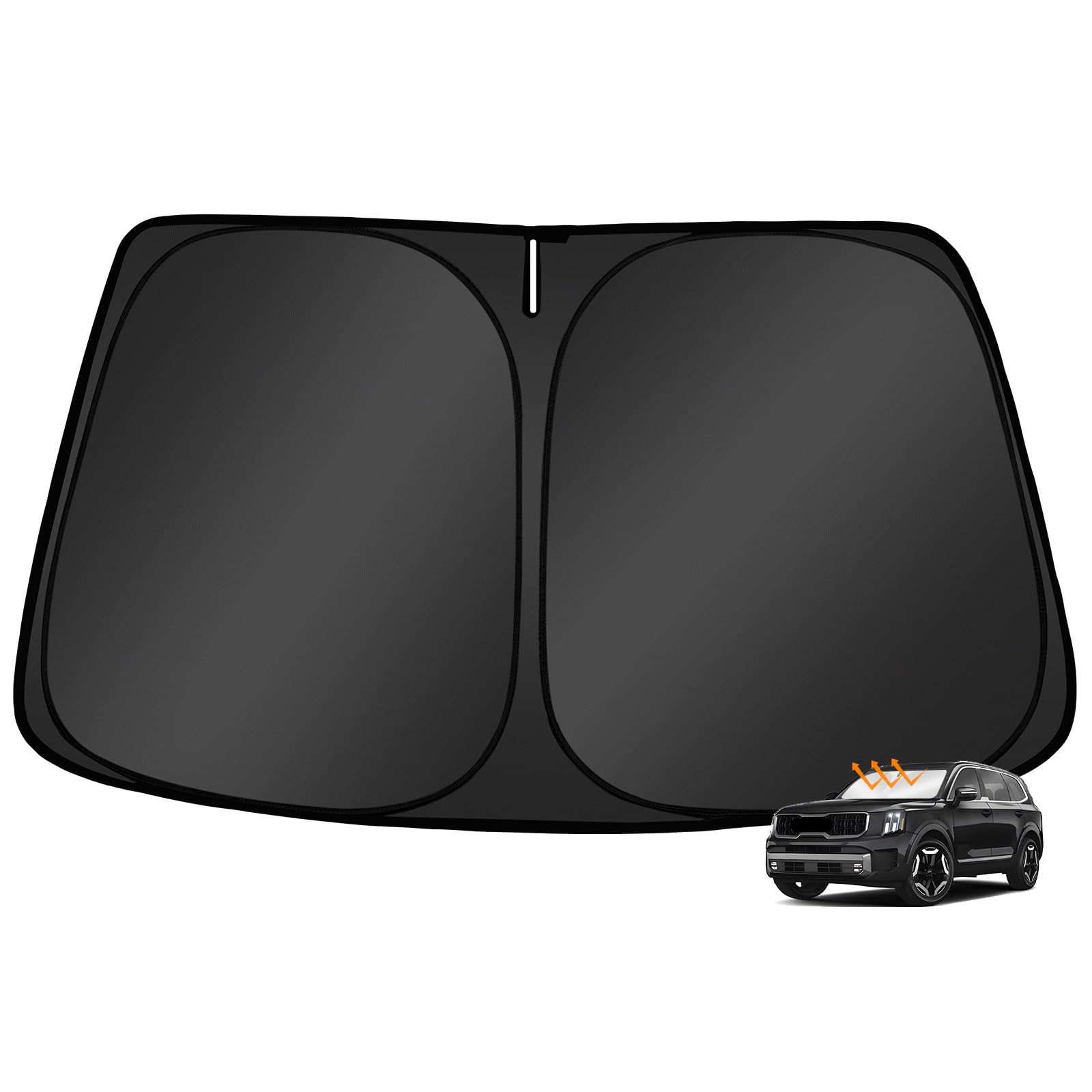 Mekdghro Custom Fit Windshield Sun Shade for Kia Telluride 2020-2025, Foldable, Easy to Install & Store, Full Coverage, 210T Reflective Fabric, Blocks